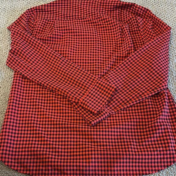 J. Crew Factory Women’s Checkered Red & Black Button Down Shirt - Size L - Picture 7 of 7